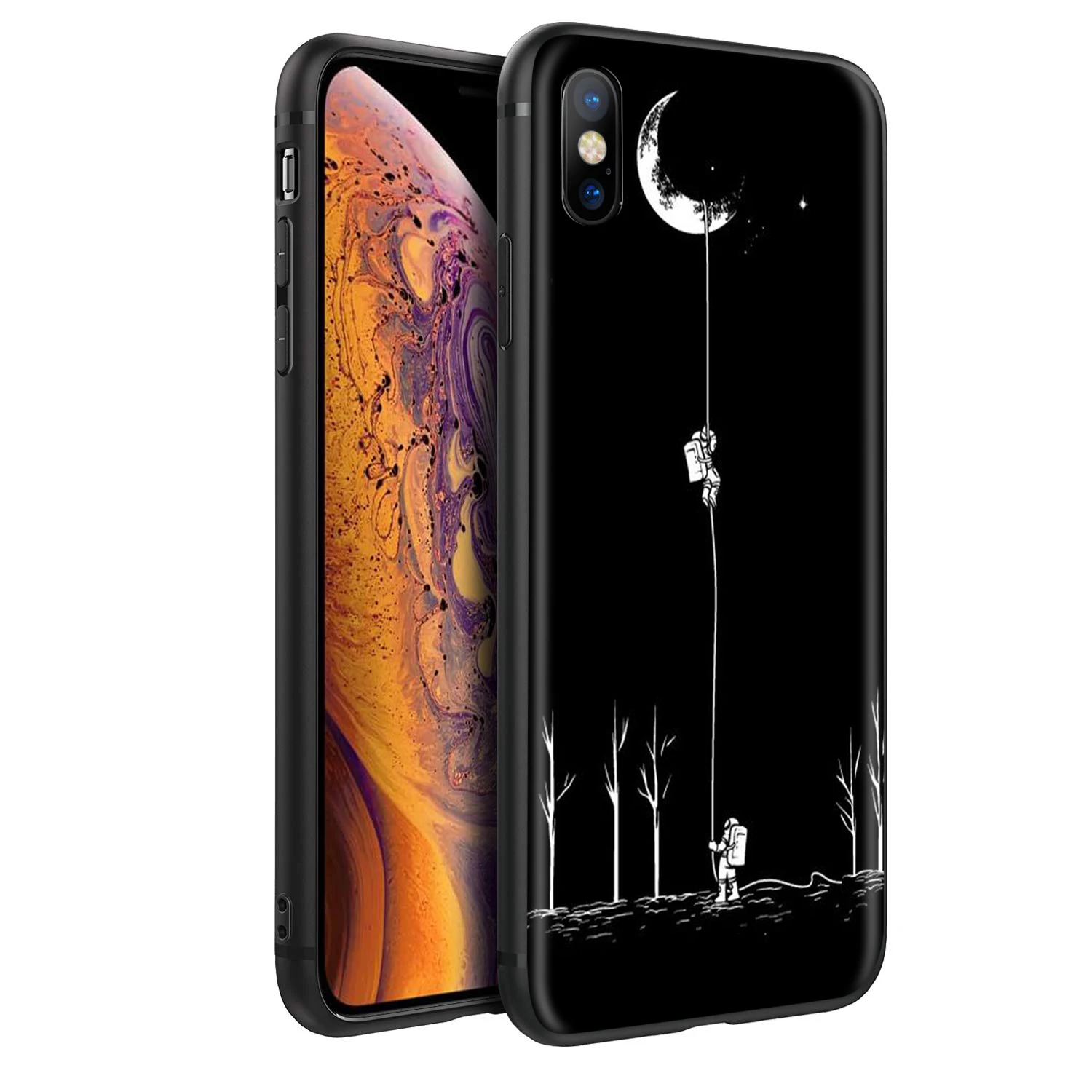 YIMAOC Космос Луна астронавт силиконовый мягкий чехол для iPhone 12 Mini 11 Pro XS Max XR X 8 7 6 6S Plus