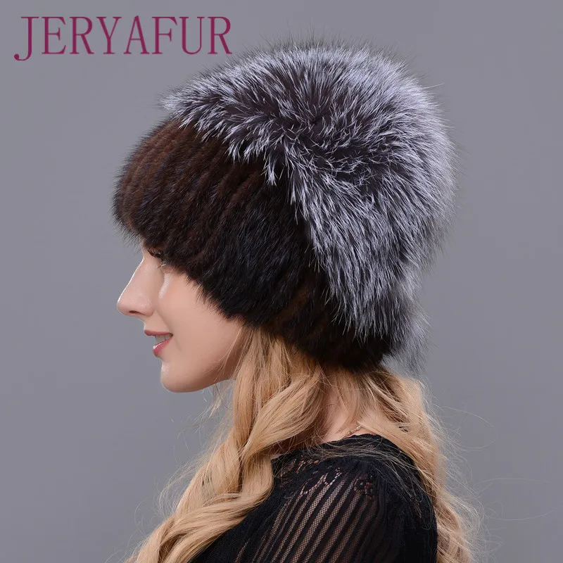 Русский пельз фрау зимний режим echt pelzmutze nerz kaninchen naturliche fuchs stricken wolle ski hut warme ohr schutz reis