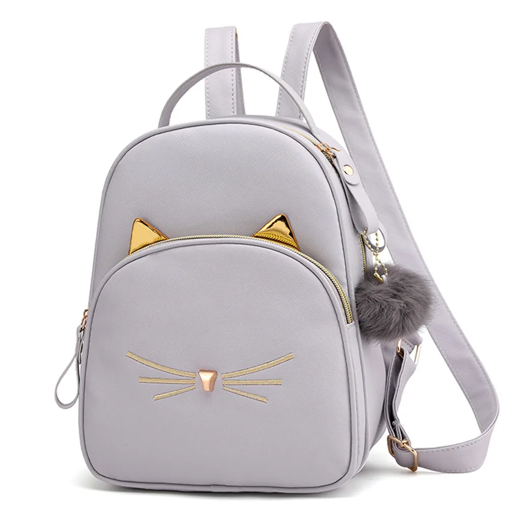Женский кулон на подвеске, рюкзак в форме кота, школьная сумка для студентов, одноцветная сумка на плечо для девушек, Повседневная# T3G