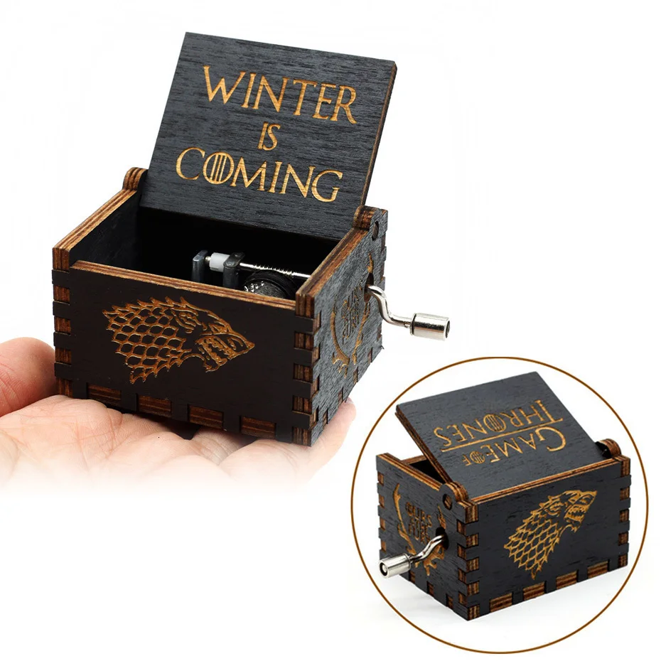 Game of Thrones Старинная резная деревянная ручка queen Музыкальная шкатулка Рождественский подарок на день рождения вечерние украшения для украшения - Цвет: Game of Thrones