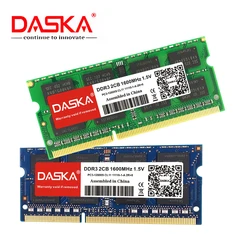 DASKA Ordinateur Portable Ram DDR3 2 GO 4GB 8GB 1600/1333 MHz SO DIMM DDR 3 Mémoire Pc Portable 204pin 1.35V 1.5V Garantie À Vie 