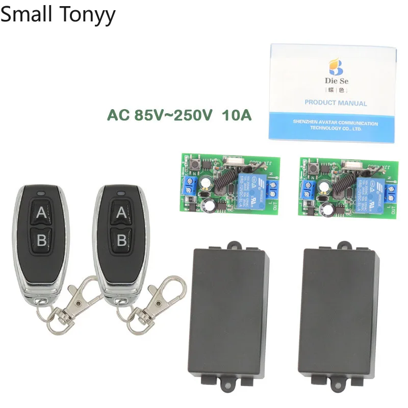 

Remote Control 433Mhz 85~250V 1CH 2 gangs rf Switch Relay Receiver and Transmitter for Electric door \ Light Switch and so on