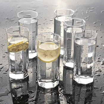 

Thickened Octagonal Glass Home Milk Cup Juice Cup Drink Cup Heat-resistant Cup Glass Cup Whiskey Glass Insulated Wine Glass
