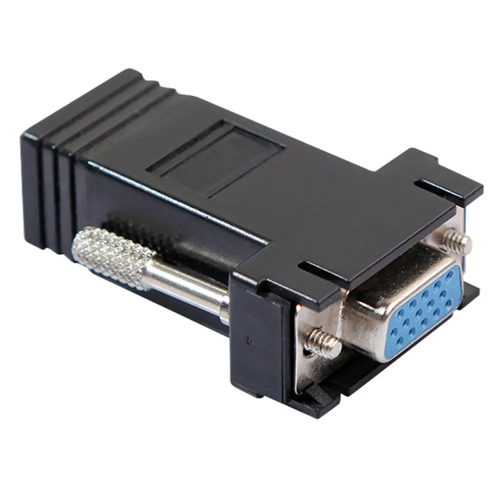 2pcs RJ45 to Mini VGA Extension Extender Cord Male Female To Lan Cat5 Cat5e RJ45 Ethernet Adapter for PC Laptop Converter