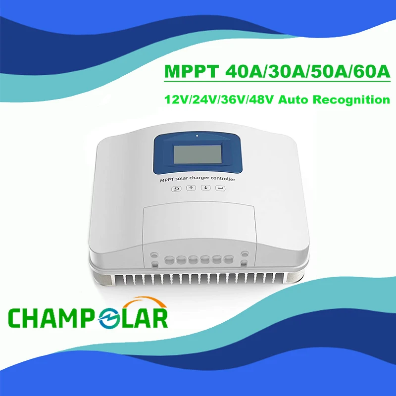

Champolar 12V/24V/48V Auto MPPT solar charge controller 30A/40A/50A/60A battery regulator 150Vdc input