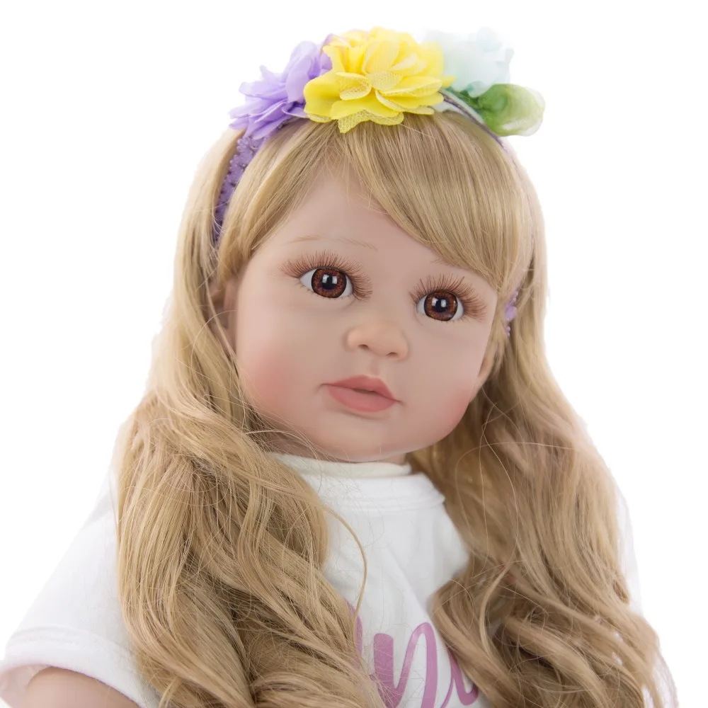 KEIUMI милая кукла 24 ''60 см как принцесса Reborn Baby, игрушки, виниловые куклы для малышей, девочки, золотые волосы, подарок на день рождения, детская игрушка для игры в дом