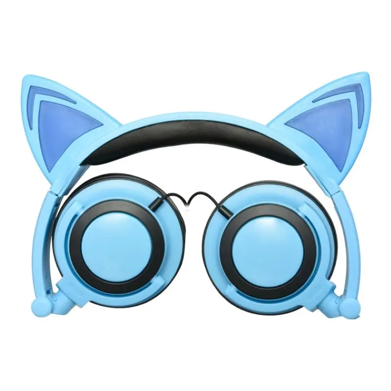 Fashion Cat Ear Headphones With Led Light Cute Cat Ear Gaming Headset For Girls Children Flashing Glowing Gaming Earphones