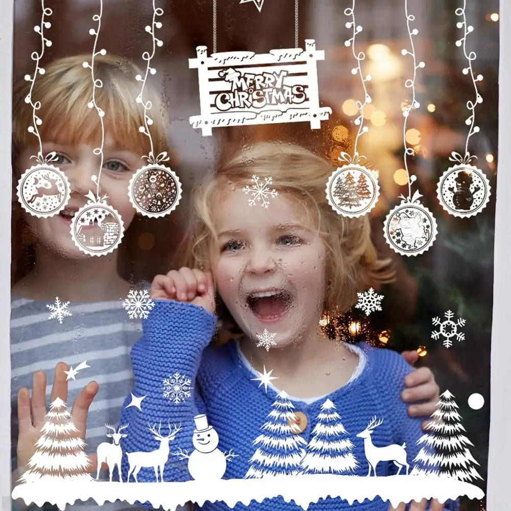 

2020 Merry Christmas Decoration For Home Ornaments Christmas Garland Santa Claus Window Sticker Cristmas Deco Noel 2019 New Year
