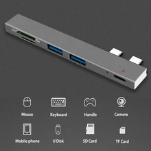 USB-C адаптер с 2 USB 3,0 портами SD устройство для чтения памяти type-C USB 3,0 концентратор для нового Macbook Pro Air USB-C