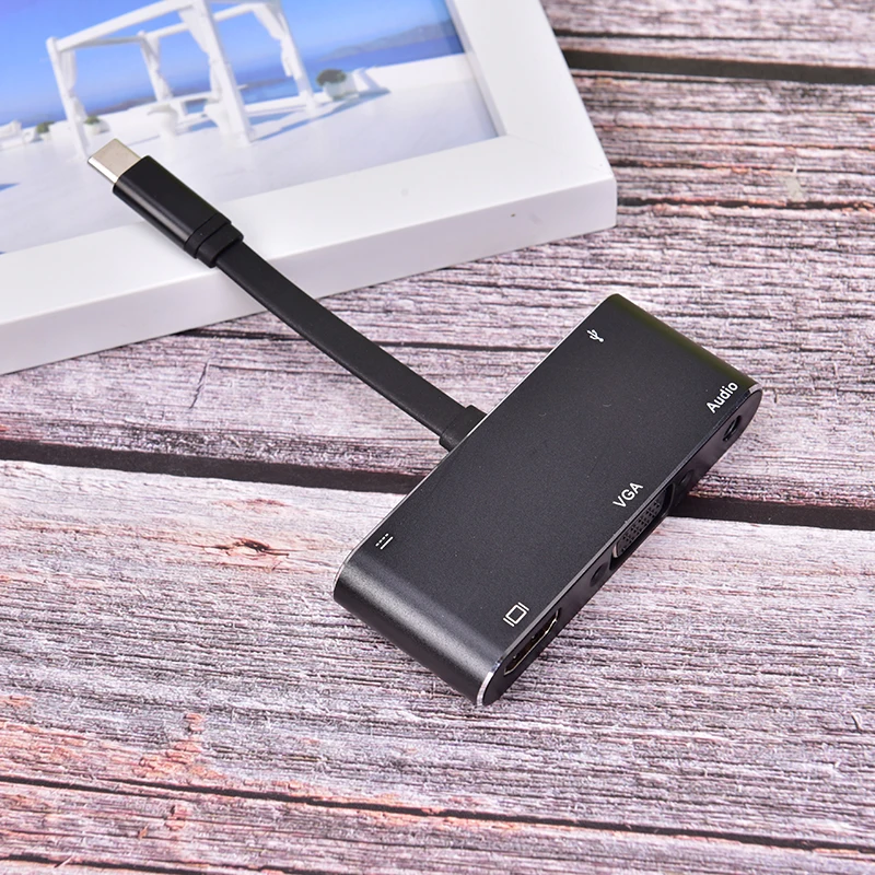 4K type-C к HDMI/VGA/аудио/USB 3,0 порт+ USB C порт(PD) конвертер 5 в 1 USB C к HDMI адаптер для Macbook ноутбука NS switch