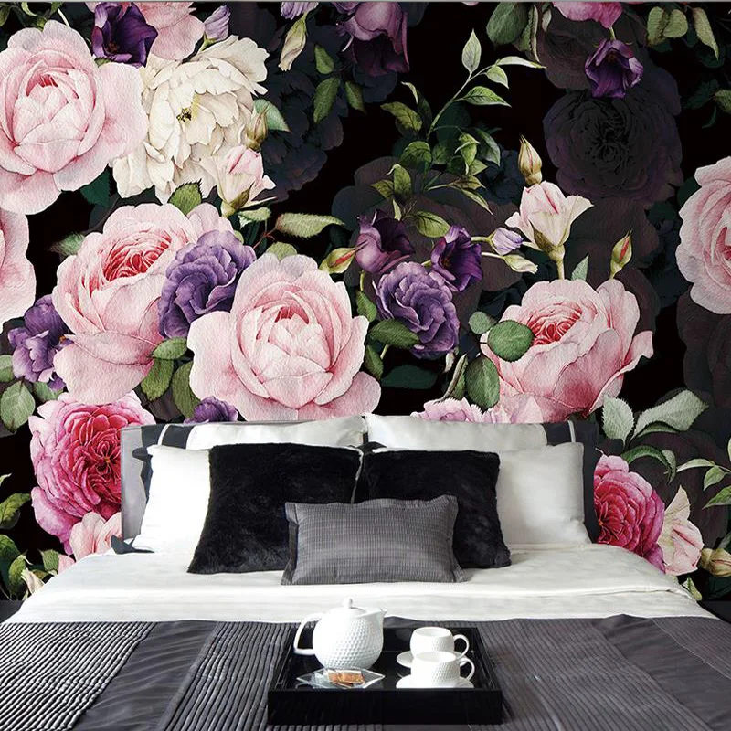 

Drop Shipping Custom Photo Wallpaper European Fashion Floral Wallpaper Personality TV Backdrop Wallpaper Mural Drop Shipping