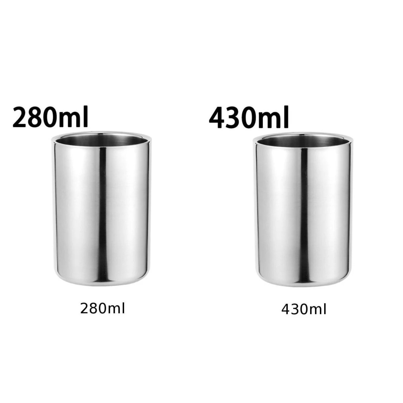 280ml/430ml Cup Double Wall Stainless Steel Durable Drinking Cup Beer Coffee Tea Mug Drinkware supplies