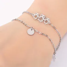 Модный женский браслет, двойной ювелирный браслет из нержавеющей стали, студенческий браслет, полый сова, очаровательная девушка, дружеский подарок