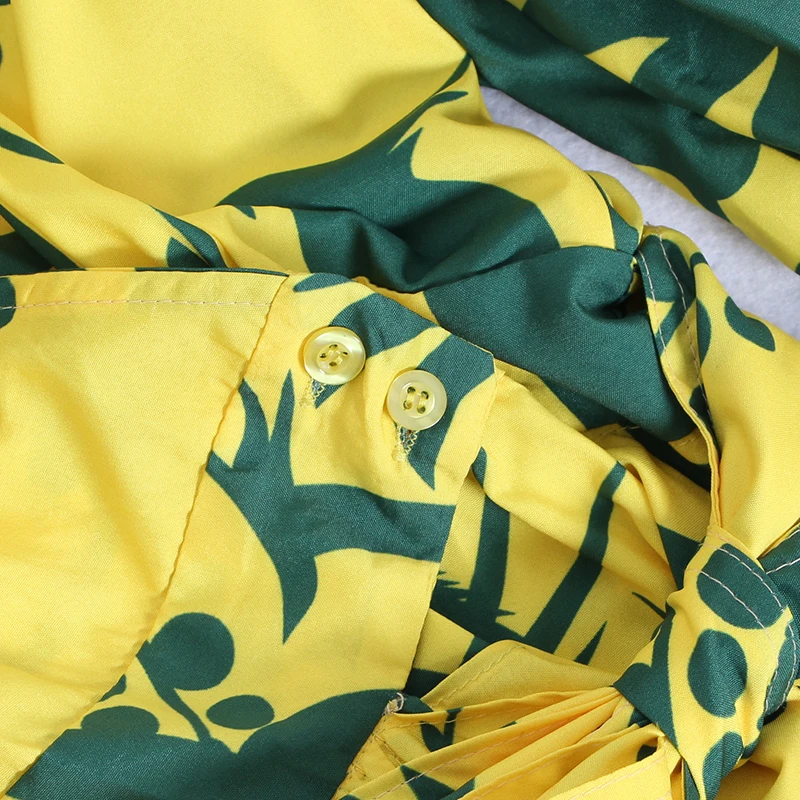 TWOTWINSTYLE платья с принтом для женщин, v-образный вырез, высокая талия, фонарь, рукава, платье с оборками и русалкой, женские летние модные новые
