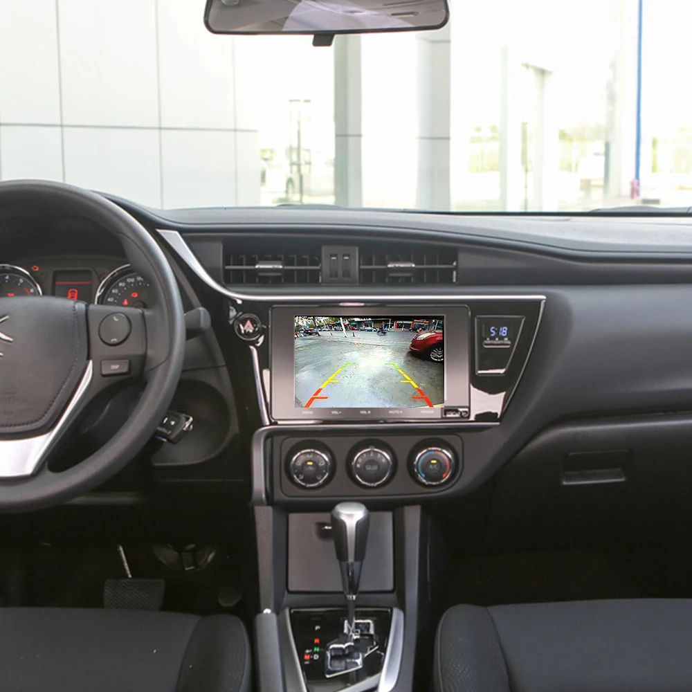Автомобильный адаптер для камеры заднего вида с RCA кабелем Toyota Corolla E170 E180 2013 ~ 2018