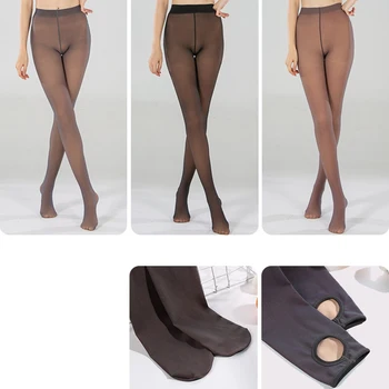 

New Hot Legs Fake Translucent Warm Fleece Pantyhose Slim Stretchy for Winter Outdoor SMR88