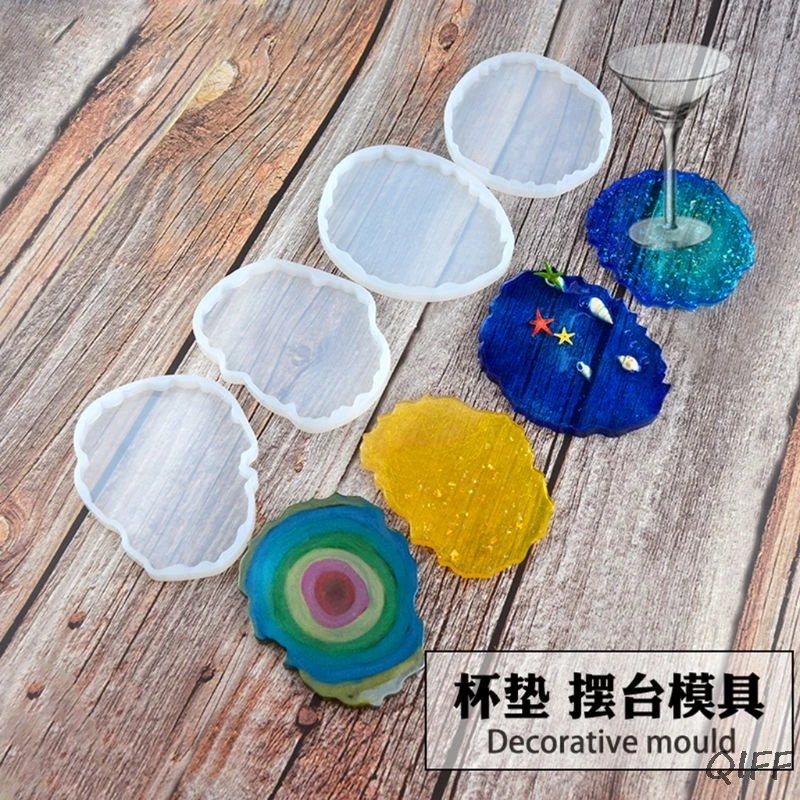 DIY Кристалл эпоксидной формы нерегулярные подстаканник чашки Pad Плесень ручной работы смолы формы