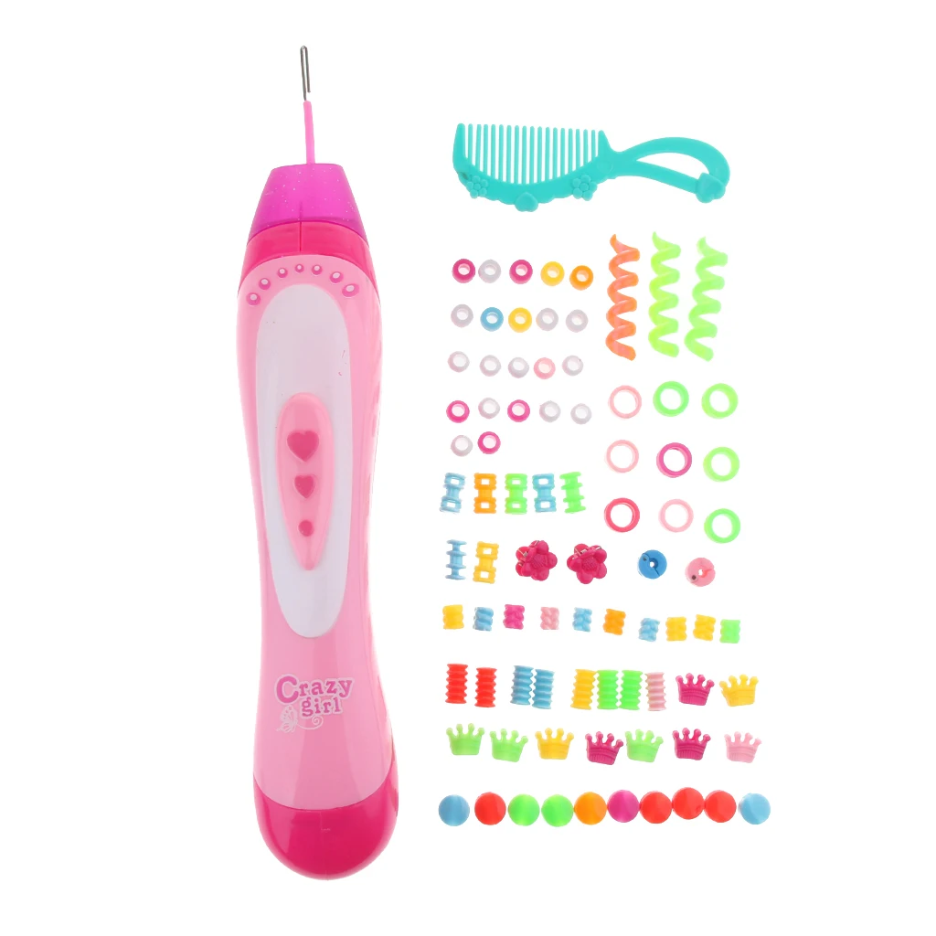 DIY Fashion Hair Beader Set with Comb & Beads Kids Girls Toy Gift