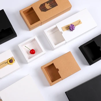 

1pc Creative DIY Kraft Gift Boxs Paper Packaging Birthday Wedding Candy Box Decoration Jewelry Box Supplies Customizable