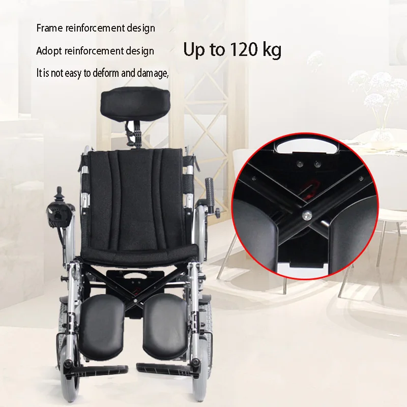  180° Adjustable Lie Down Elderly Electric Wheelchair Disabled Four Wheel Electric Vehicle Elderly P