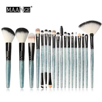 

18pcs Flash Diamond Makeup Brush Set Eye Shadow Foundation Blush Brush Nylon Brush Head Plastic Brush Handle Makeup Brushes