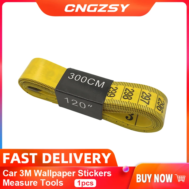

CNGZSY 3M Wallpaper Measure Tape with Magnet Car Auto Vinyl Wrap Measuring Tailor Sewing Tape Car Stickers Measure Tools D19