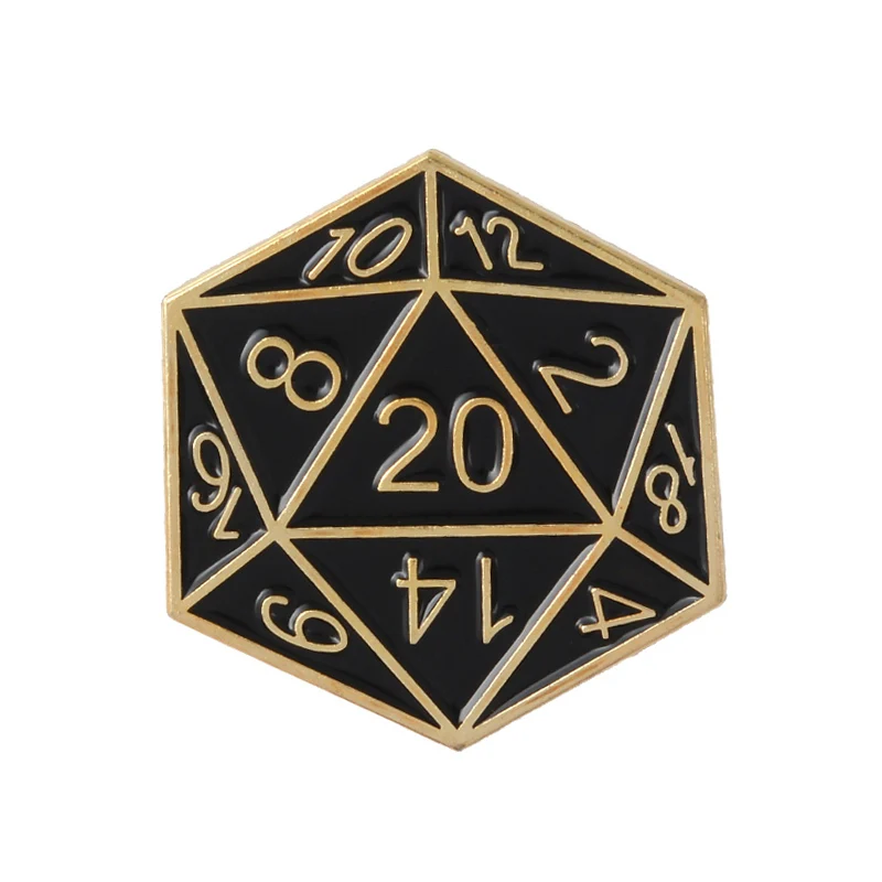 4 D20 штифты Подземелья и Драконы 20-сторонние штампы РГП D& D настольные игры вентиляторы подарки ювелирные изделия Броши Булавки на лацкан значки эмалированные штифты - Окраска металла: 4