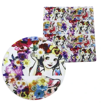 

david angie 50*140cm Polyester Cotton Patchwork Princess Printed Fabric for Tissue Kids Home Textile for Sewing Quilting ,c9720