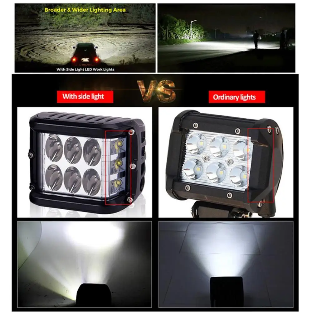 

Led Three-Sided Luminous Work Light Side Luminous Daytime Running Light For Wrangler Spotlight Off-Road Modified Light