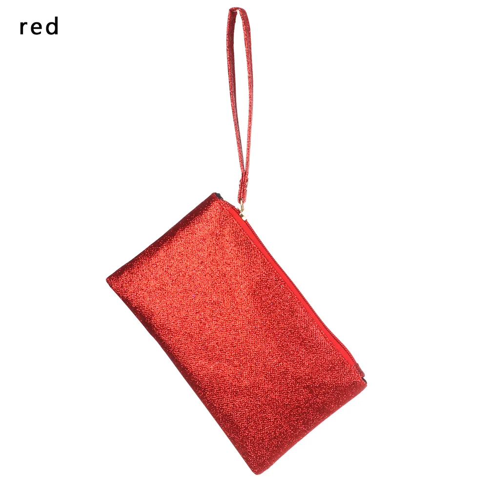 Модный Шикарный кошелек для монет для женщин и девочек, кошелек на молнии, маленький мини-клатч для телефона, кошелек для кредитных карт, элегантные вечерние сумочки - Цвет: red