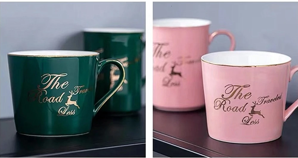 Europe Coffee Mugs Creative Ceramic Milk Tea Cup Breakfast Drinkware  Couple Mugs Valentine's Day Wedding Birthday Gift (3)