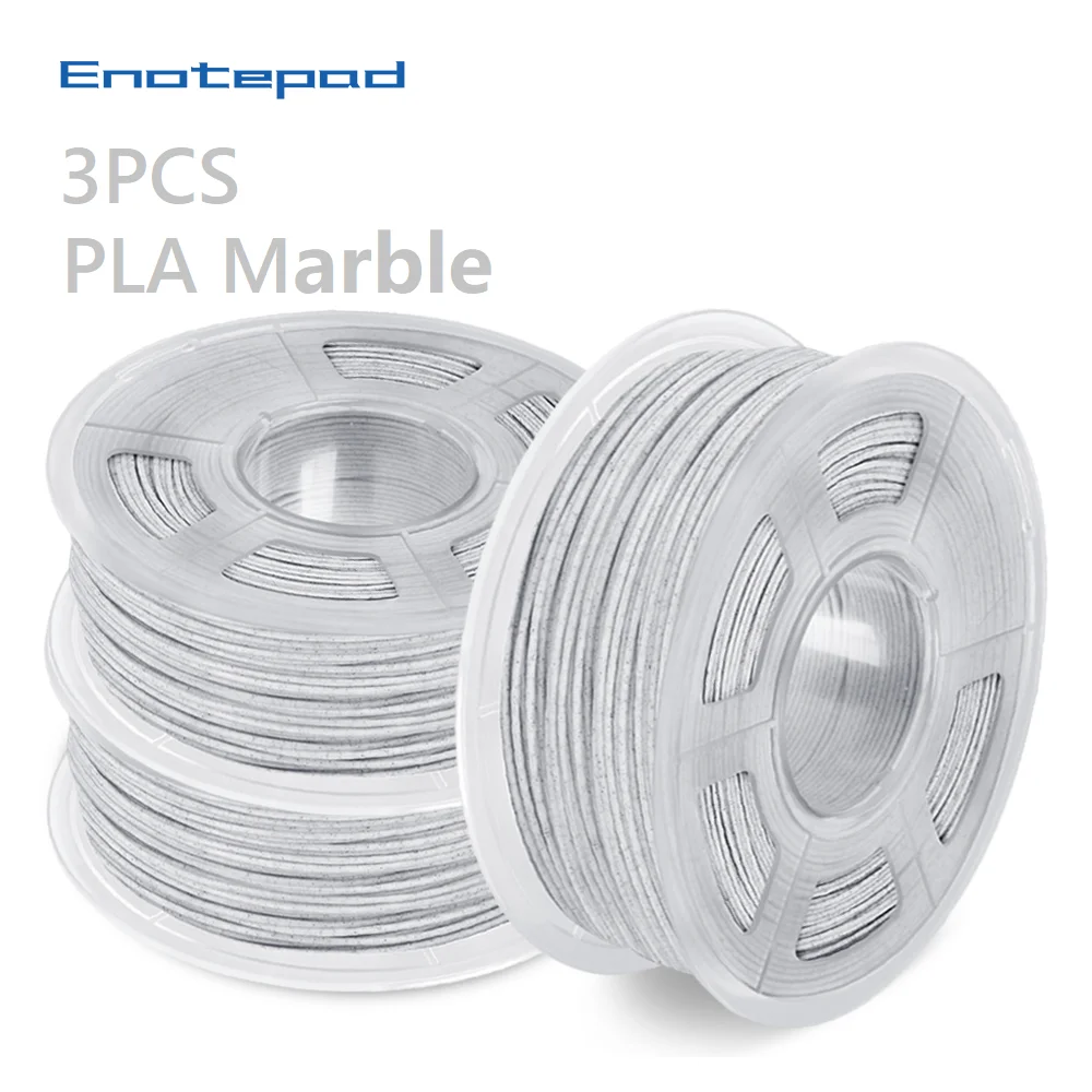 Filamento de mármol PLA para impresora 3D, materiales de impresión 3D de plástico, adecuado para boquillas de impresión por encima de 0,5mm, 2 rollos por juego