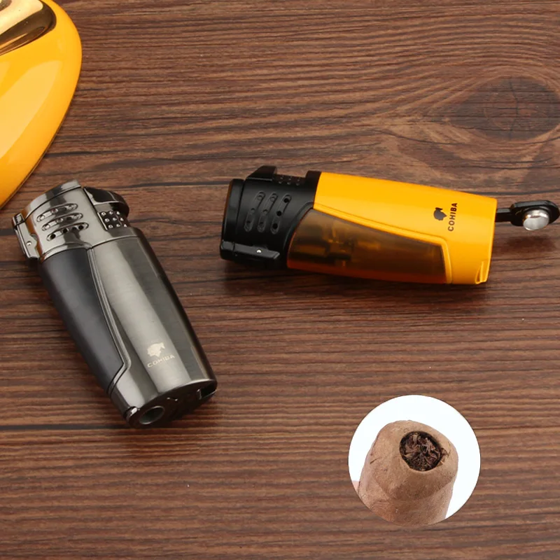 Гаджеты для сигар COHIBA пластиковые зажигалки на Бутане многоразовая Зажигалка