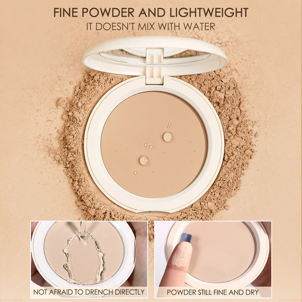 FOCALLURE Oil Control Matte Face Press Powder Foundation High Coverage Lightweight Non-cakey Natural Concealer Makeup Cosmetics - Image 2