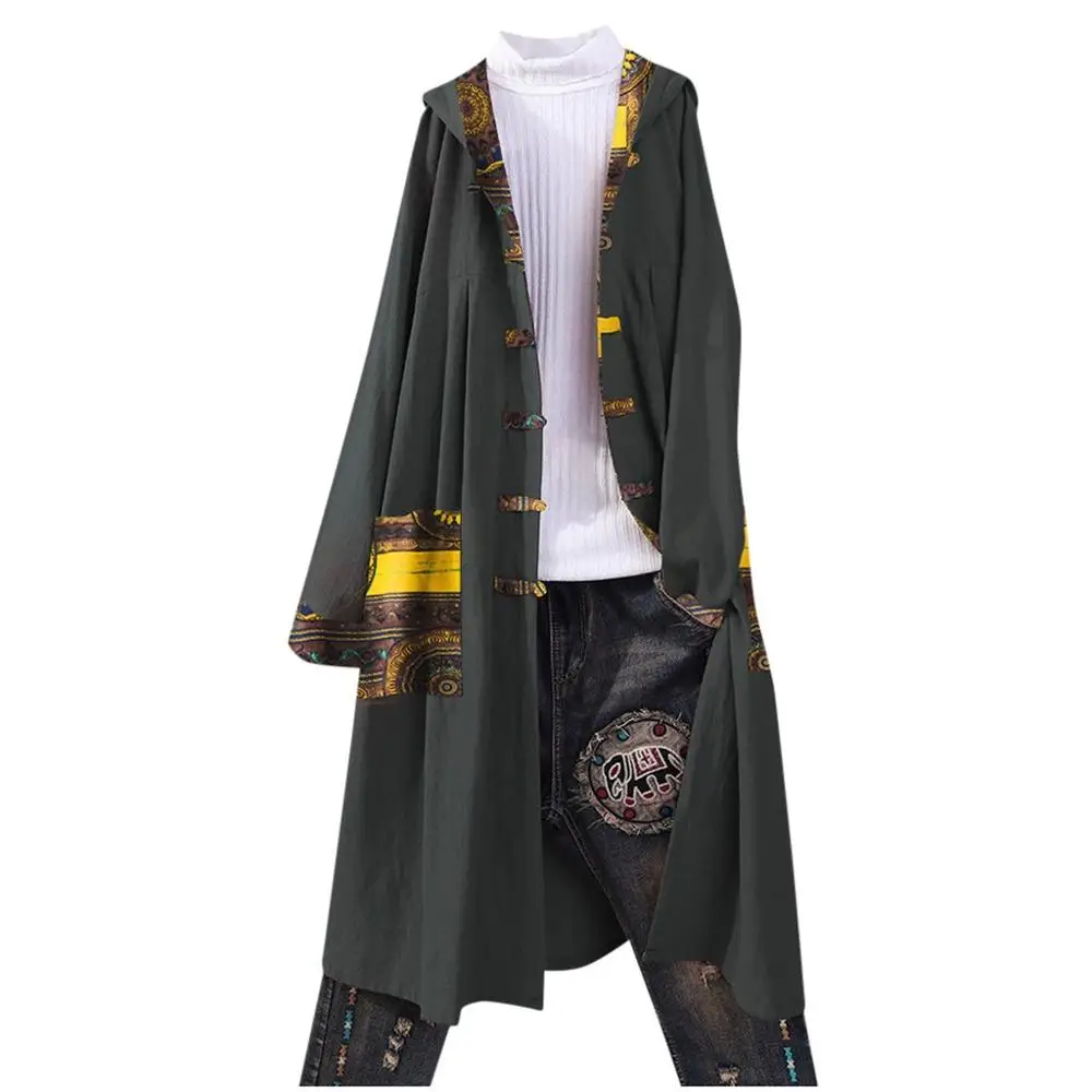 Женский костюм капитана пирата бохо, косплей на Хэллоуин, вечерние винтажные рубашки с карманами, Свободный кардиган, лоскутное пальто с капюшоном, CD - Цвет: Черный