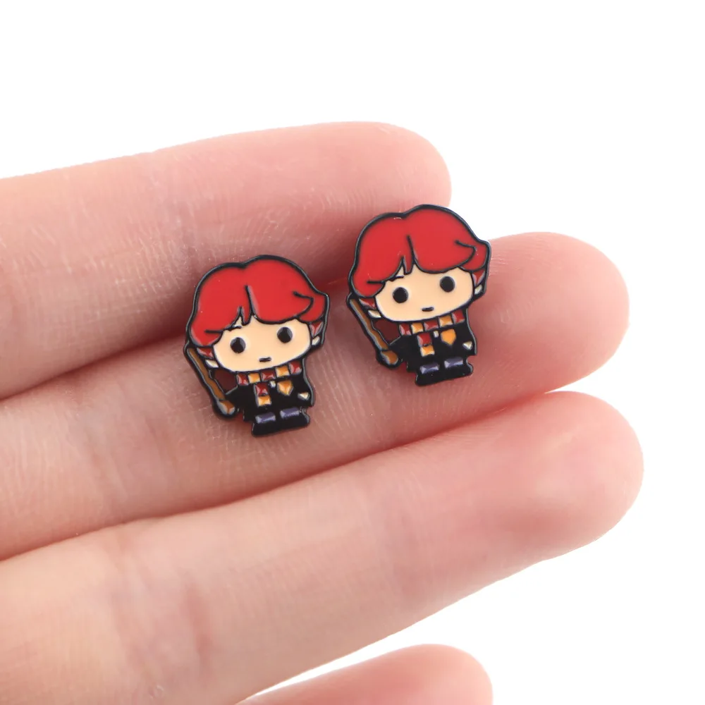 1Pairs Cute Magic Harri Stud Earrings Fashion Cute Cartoon Earrings for Women Girls Kids Ear Jewelry Gift Trend Kid Toys