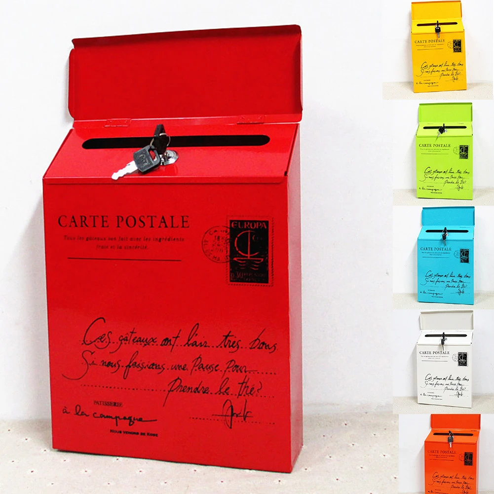 Aankondiging Gebeurt Pef Ijzer Slot Brief Doos Vintage Wall Mount Mailbox Mail Postal Brief Krant  Doos L99|Brievenbussen| - AliExpress