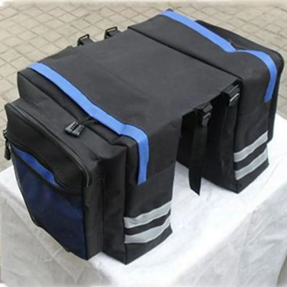 Best Carry Luggage Double Pannier Mountain Bicycle Multi Pocket Reflective Strip Durable Portable Trunk Bag Mesh Practical Rear Seat 2