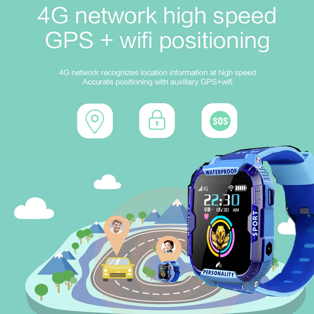 K22 4G gps Смарт-часы Детские IP68 Водонепроницаемые Wifi видео звонки Будильник камера Детские умные часы телефон Детские умные часы