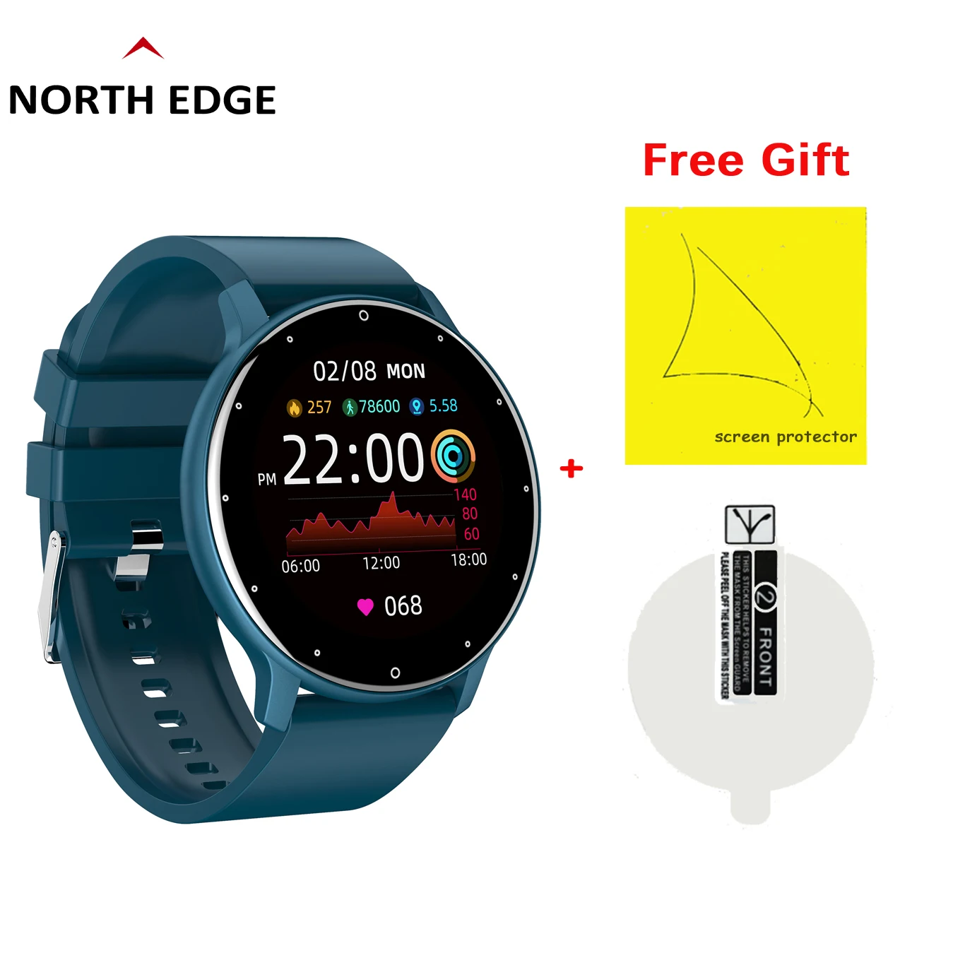 Norte dos Homens Monitor de Pressão Relógio para Xiaomi Borda Relógio Inteligente Atividade Rastreador Freqüência Cardíaca Arterial Mulheres Smartveres Novo Ios 2022 - Image 2