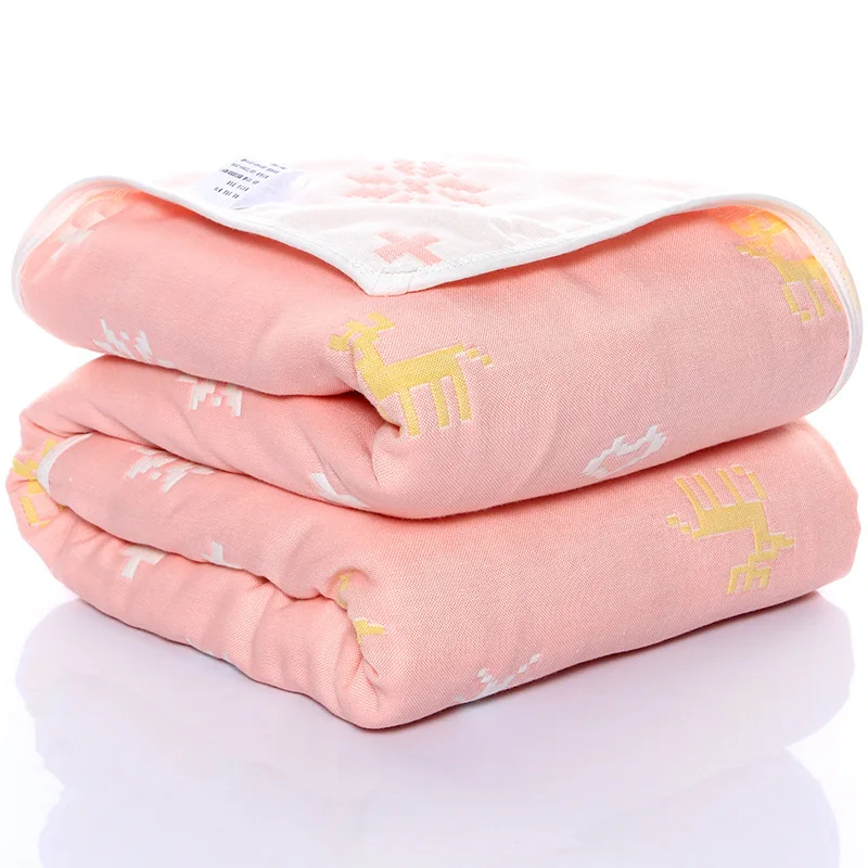 024 110*110cm Baby Cotton Blanket Six-layer Gauze Children's Bath Towel Newborn Thin Quilt Blanket Infant Summer Quilt Wholesale - Цвет: 024
