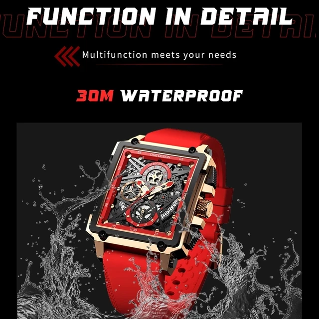 LIGE 2021 Men Watch Top Brand Luxury Waterproof Quartz Square Wrist Watches for Men Date Sports Silicone Clock Male Montre Homme 2