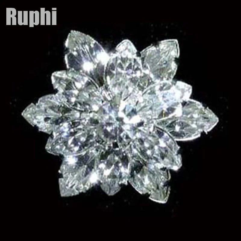 

Exclusive design HOT silver-plate double-layer Marquise stones flower shank button ornament accessory new 3Pcs lot