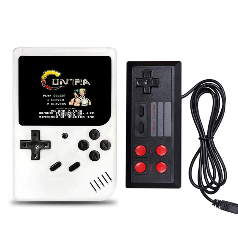white with gamepad Игровой плеер встроенный 400 игр коробка чехол для телефона в виде ретро-игровой консоли на ТВ мини портативные игровые 8 бит классический геймпад подарок - Цвет: white with gamepad