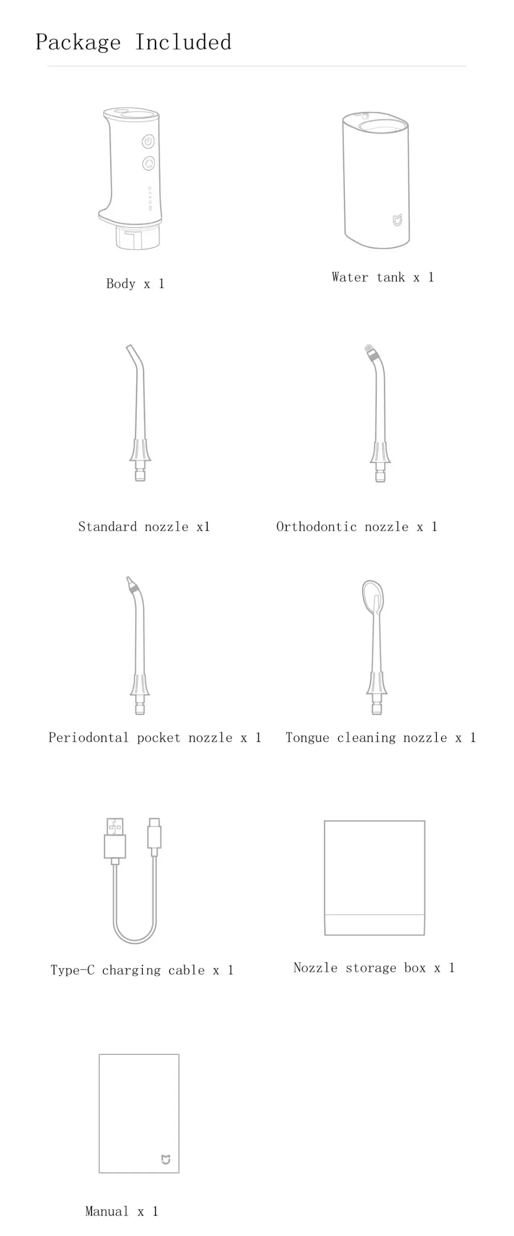 Original Xiaomi Mijia Mi Oral Irrigator Dental Flusher High Frequency Pulsed Water Flow Voltage Stabilization 4 Gear Level 200ml (4)