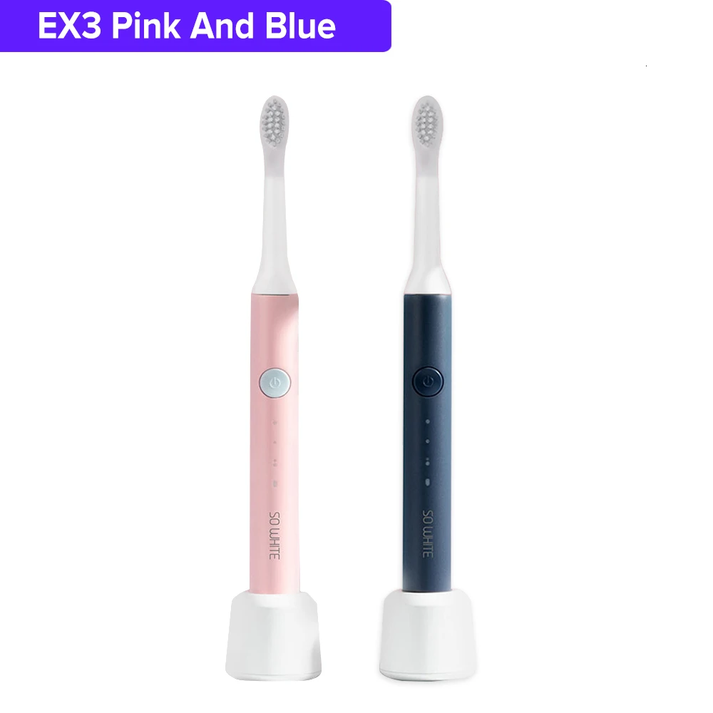 pink-blue SOOCAS SO WHITE EX3 звуковая электрическая зубная щетка IPX7 всего тела Водонепроницаемая ультра звуковая автоматическая зубная щетка перезаряжаемая Чистка - Цвет: pink-blue