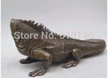 1" Дикие животные рептилия арт бронзовая Игуана статуя