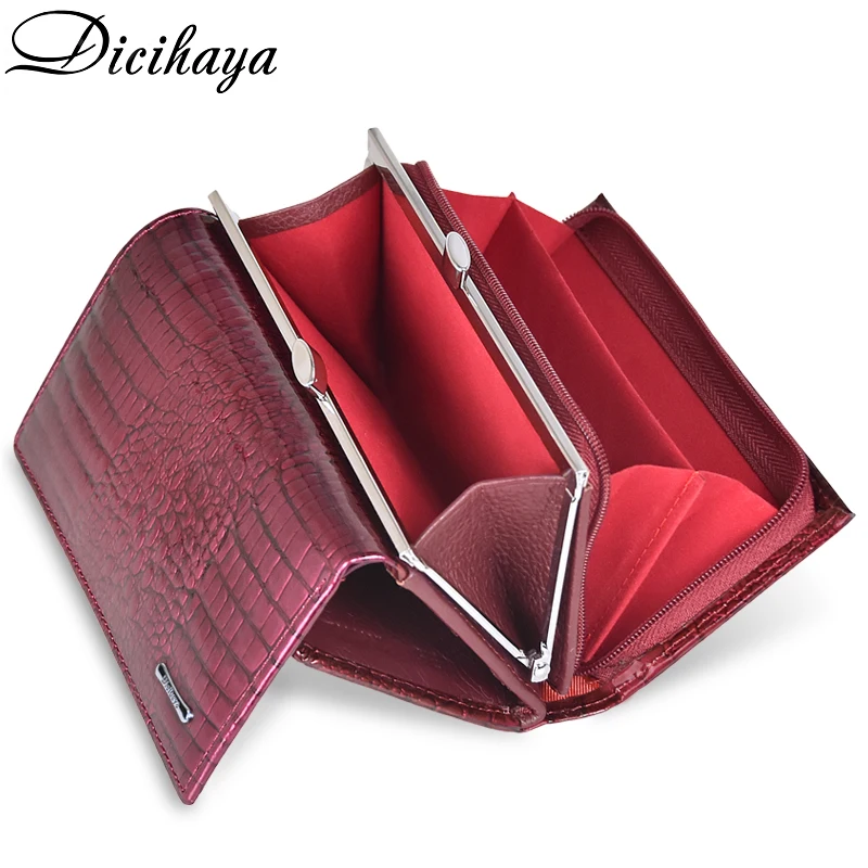 DICIHAYA NEW Genuine Leather Women's Wallet Alligator Short Hasp Zipper Wallet Ladies Clutch Bag Purse Female Luxury Coin Purses DICIHAYA NEW Genuine Leather Women's Wallet Alligator Short Hasp Zipper Wallet Ladies Clutch Bag Purse Female Luxury Coin Purses