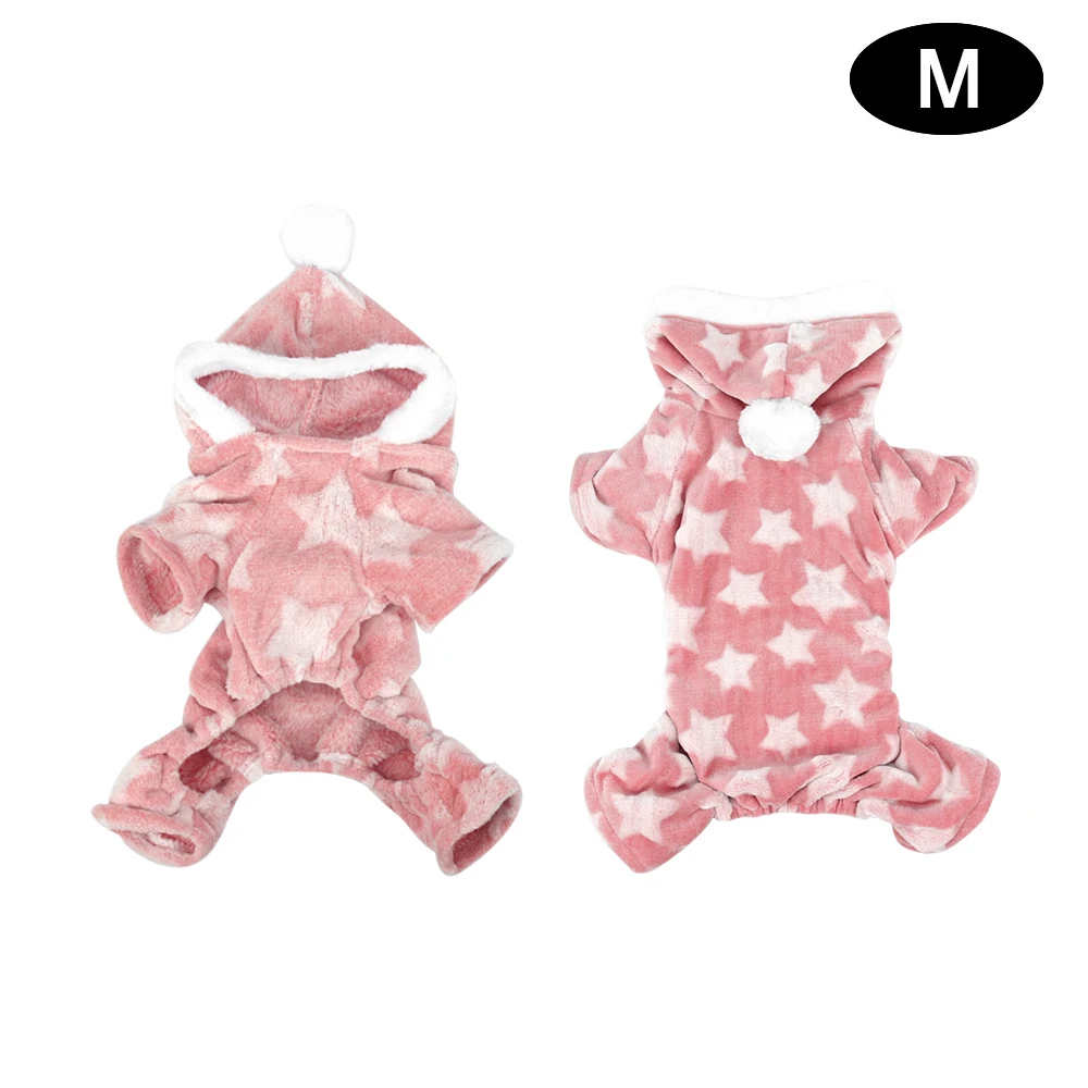 pink M HILIFE теплая одежда для домашних животных Мягкая флисовая одежда для щенков Чихуахуа Коралловая флисовая Пижама с капюшоном зимнее пальто комбинезон - Цвет: pink M