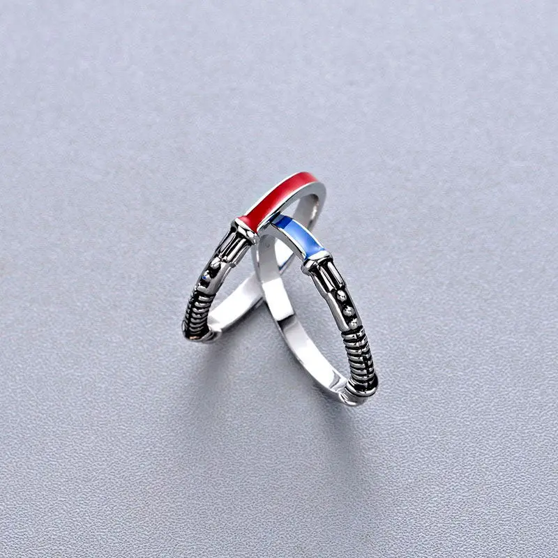 Harong Star Set di anelli per spada laser per uomo Anello iniziale vintage punk Film Gioielli di moda Regalo di Natale per uomo Anelli smaltati 3